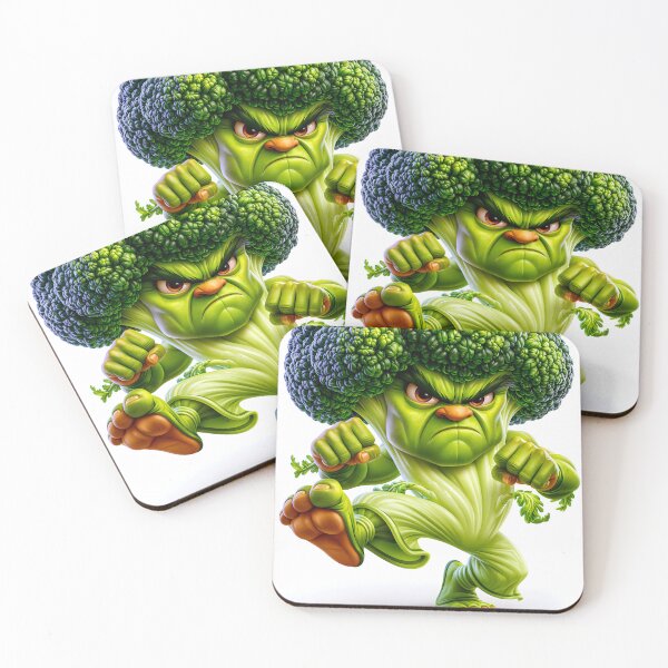 Item preview, Broccoli Character in Action Pose with Anger designed and sold by Artessie.