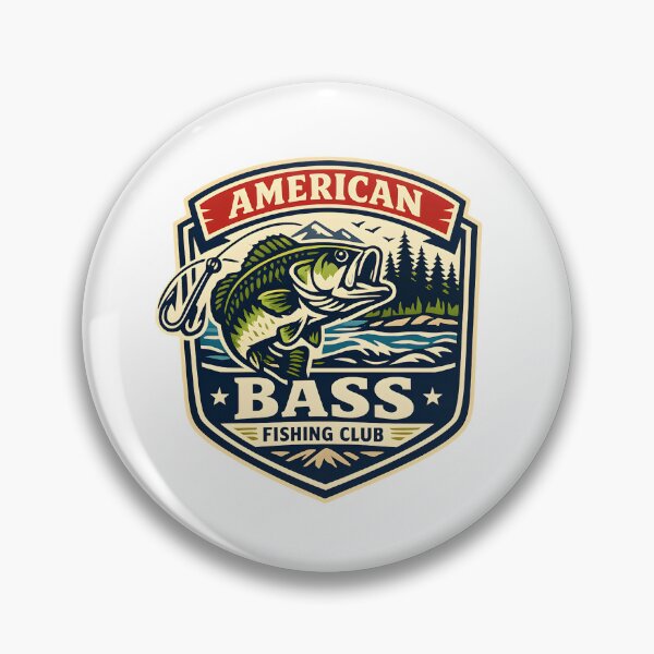 Item preview, Vintage American Bass Fishing Club Retro Emblem Outdoor Adventure designed and sold by Artycom.