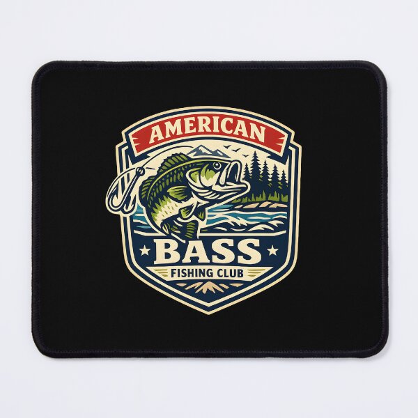 Item preview, Vintage American Bass Fishing Club Retro Emblem Outdoor Adventure designed and sold by Artycom.