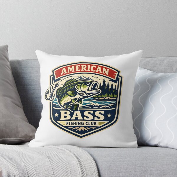Item preview, Vintage American Bass Fishing Club Retro Emblem Outdoor Adventure designed and sold by Artycom.