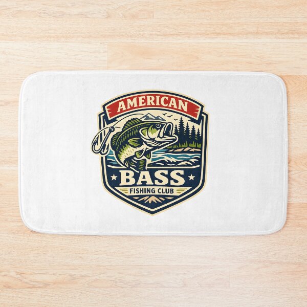 Item preview, Vintage American Bass Fishing Club Retro Emblem Outdoor Adventure designed and sold by Artycom.