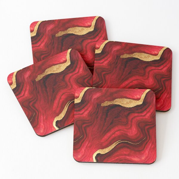 Item preview, Crimson and Gold Fluid Marble Art designed and sold by Piotrek0001.