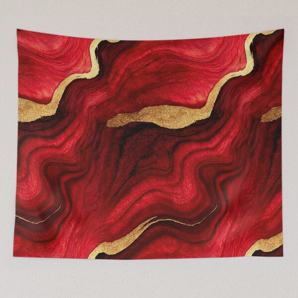 Item preview, Crimson and Gold Fluid Marble Art designed and sold by Piotrek0001.