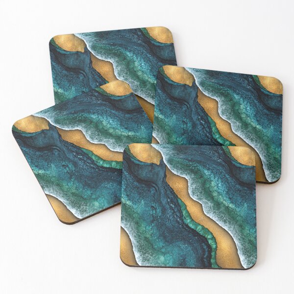Item preview, Azure Gold Coastal Drift Art designed and sold by Piotrek0001.