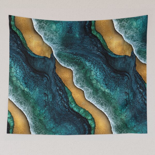 Item preview, Azure Gold Coastal Drift Art designed and sold by Piotrek0001.