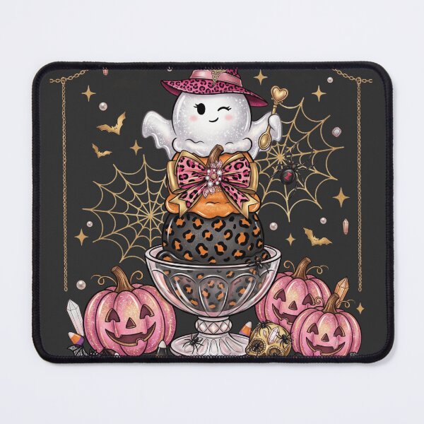 Item preview, Spooky Halloween Ice Cream Sundae Pink Leopard Ghost designed and sold by BreezifyDesignStudio.