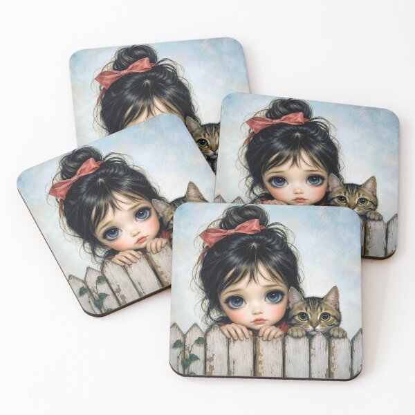 Item preview, Little Girl with Big Eyes and Pet Cat designed and sold by Maria Dryfhout.
