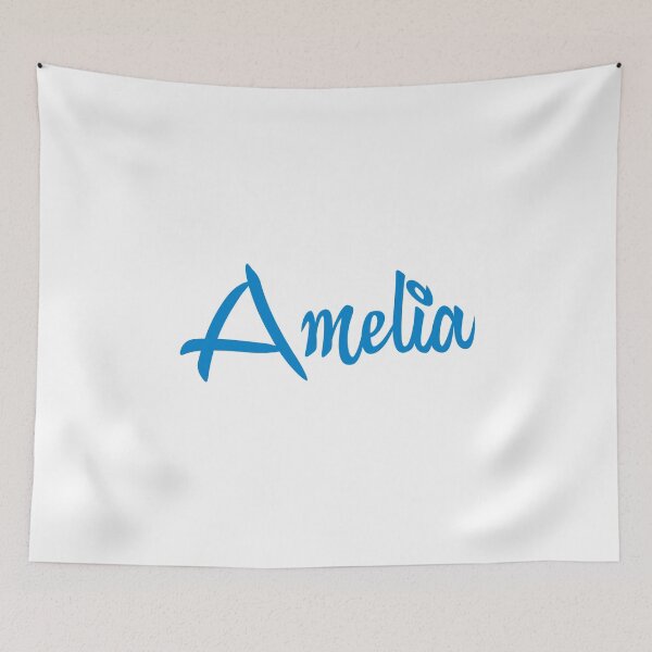 Item preview, Amelia Name Blue Minimalist Cursive Typography designed and sold by EchoPrint Co..