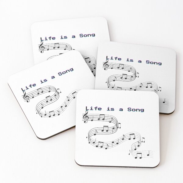 Item preview, Life Is A Song Minimalist Music Notes Wavy Staff Pixel Text designed and sold by Alexacarmen.