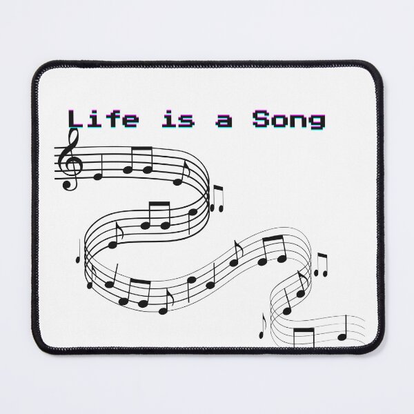 Item preview, Life Is A Song Minimalist Music Notes Wavy Staff Pixel Text designed and sold by Alexacarmen.