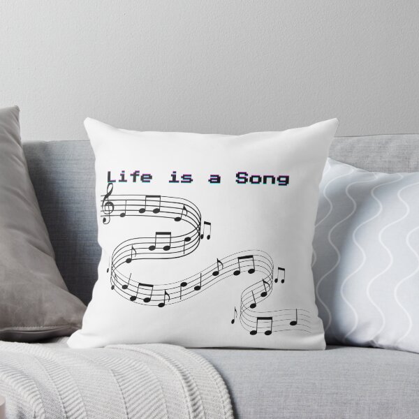 Item preview, Life Is A Song Minimalist Music Notes Wavy Staff Pixel Text designed and sold by Alexacarmen.
