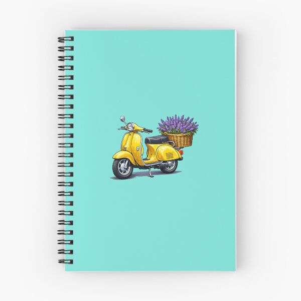 Item preview, A Yellow vintage vespa scooter with a basket of lavender flowers  designed and sold by lafataviola.