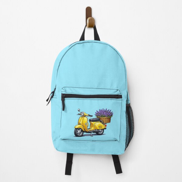 Item preview, A Yellow vintage vespa scooter with a basket of lavender flowers designed and sold by lafataviola.