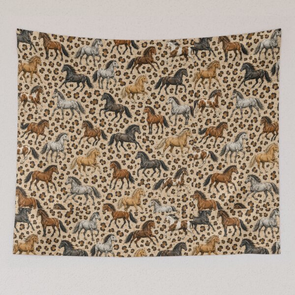 Item preview, Leopard Print Horses Pattern designed and sold by Side Quest Co..