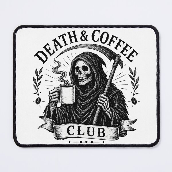 Item preview, Death & Coffee Club designed and sold by Moonroot Studio.