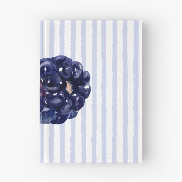 Item preview, Watercolor Blackberries on Soft Blue Stripes designed and sold by NOUURRRR.