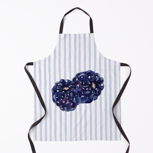 Item preview, Watercolor Blackberries on Soft Blue Stripes designed and sold by NOUURRRR.