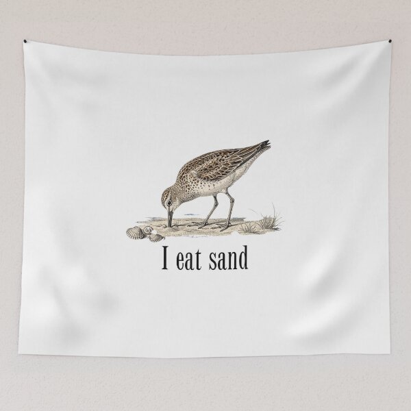 Item preview,  I Eat Sand Funny Sandpiper Bird Vintage Meme Birdwatching  designed and sold by Neurospicy Trolls.