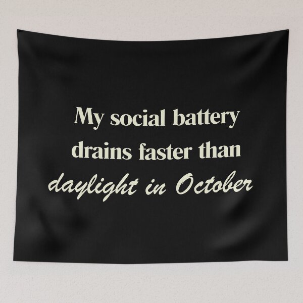 Item preview, Sarcastic Fall Introvert Social Battery designed and sold by WordsplusFabric.