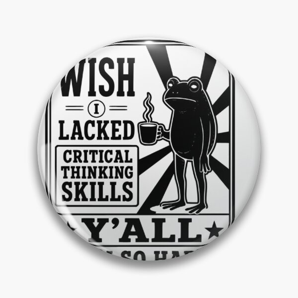 Item preview, Wish I Had Critical Thinking Skills Funny Frog Coffee Meme Sticker | Sarcastic Toad Vintage Retro Humor Graphic designed and sold by Spring leafart.