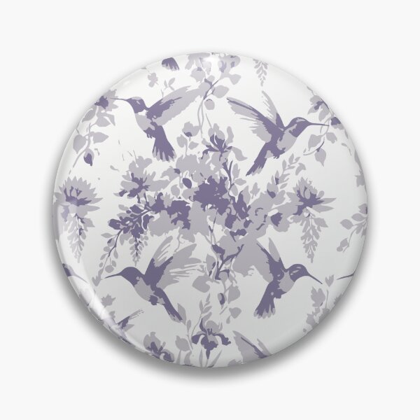 Item preview, Purple Hummingbird Silhouette Toile Pattern designed and sold by FawnFeatherCo.