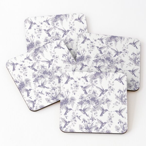Item preview, Purple Hummingbird Silhouette Toile Pattern designed and sold by FawnFeatherCo.