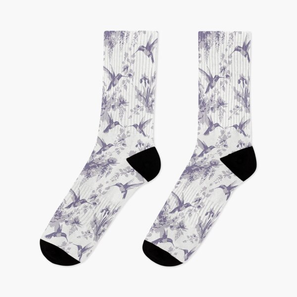 Item preview, Purple Hummingbird Silhouette Toile Pattern designed and sold by FawnFeatherCo.