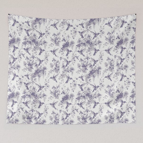 Item preview, Purple Hummingbird Silhouette Toile Pattern designed and sold by FawnFeatherCo.