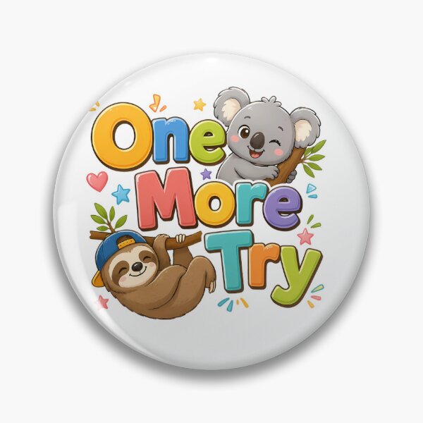 Item preview, One More Try – Cute Koala & Sloth Motivational Cartoon Design designed and sold by HoMya.