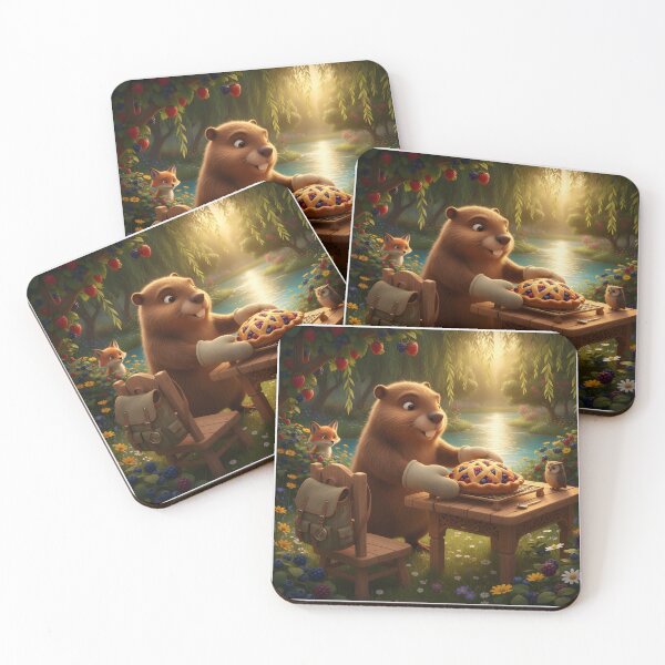 Item preview, Happy Beaver Adventures – Baking the Woodland Berry Pie designed and sold by Clothes With Smiling Animals Walt Gral.