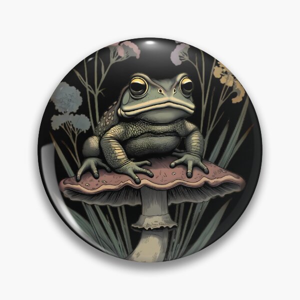 Item preview, Toad Sitting On Mushroom With Flowers designed and sold by Linework Studio.