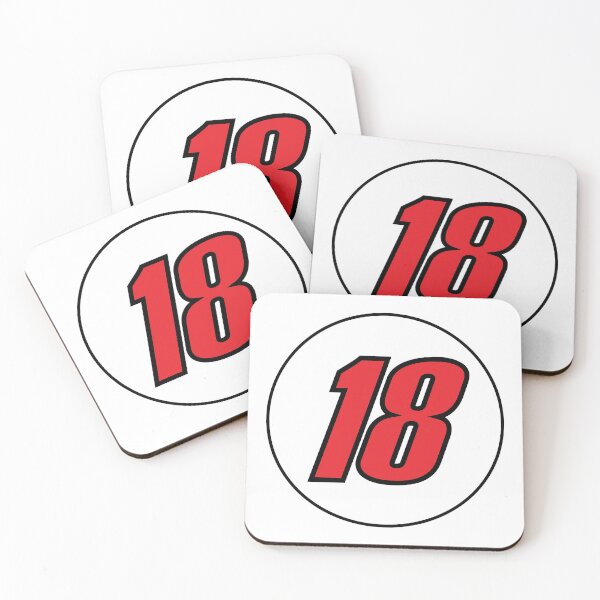 Item preview, Kyle Busch NASCAR Number Red with Black Trim White Circle Sticker #18  designed and sold by Rolographics1.