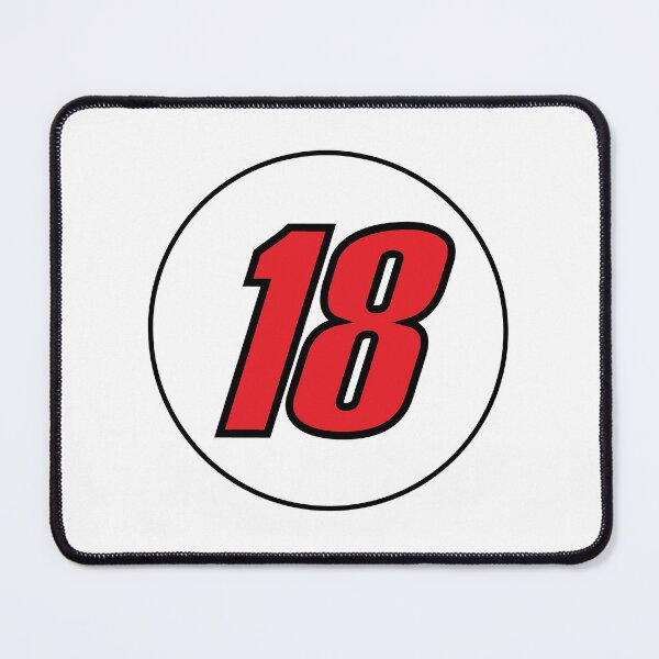 Item preview, Kyle Busch NASCAR Number Red with Black Trim White Circle Sticker #18  designed and sold by Rolographics1.