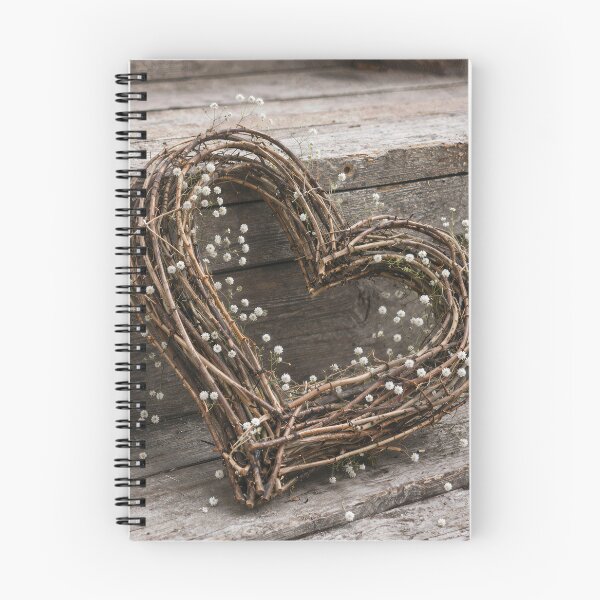 Item preview, Grapevine Heart Wreath on Wooden Steps designed and sold by Maria Dryfhout.