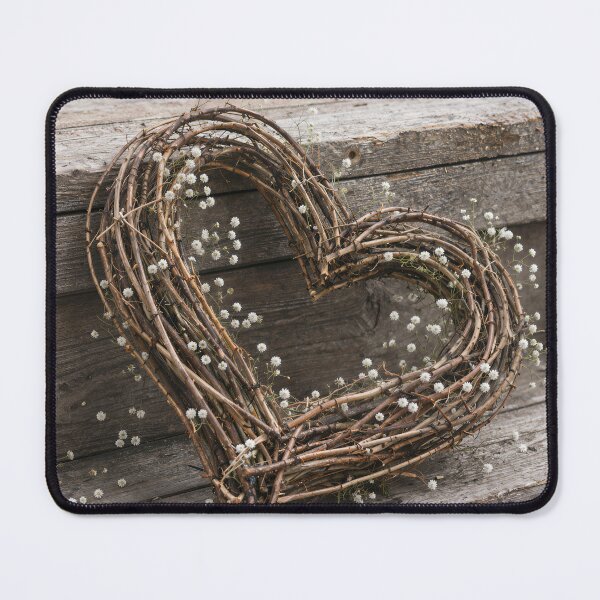 Item preview, Grapevine Heart Wreath on Wooden Steps designed and sold by Maria Dryfhout.
