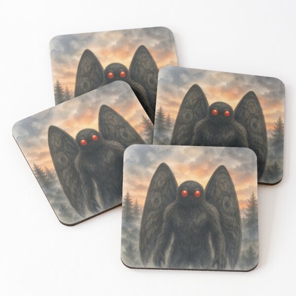 Item preview, Mothman Portrait in a Misty Sunset Forest designed and sold by darametzgerart.