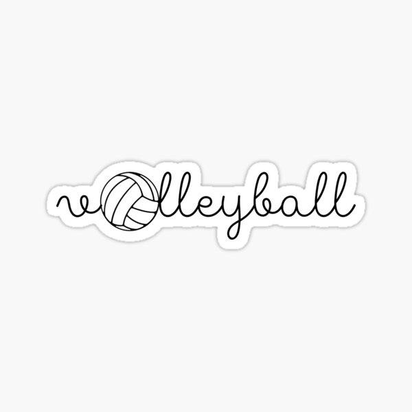cute volleyball cursive with ball\