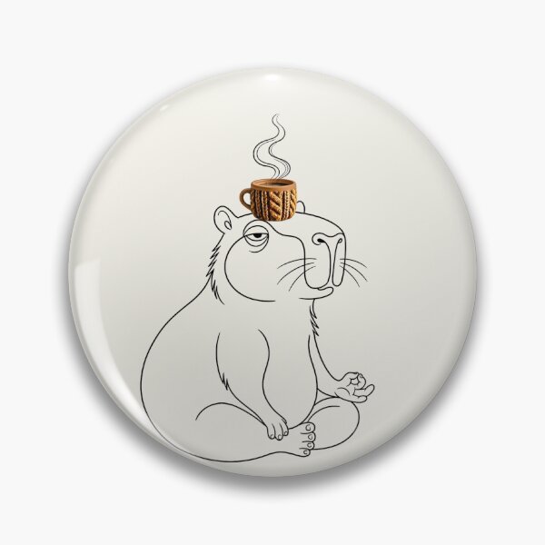 Item preview, Meditating Capybara with Coffee designed and sold by knitcorner26.