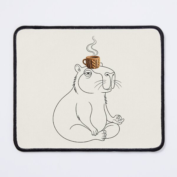 Artikelvorschau, Meditating Capybara with Coffee entworfen und verkauft von knitcorner26.