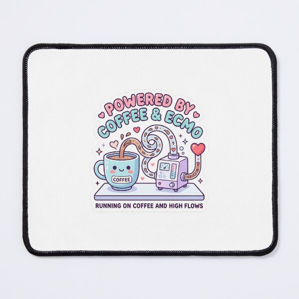 Item preview, Cute Powered by Coffee and ECMO Specialist Sticker designed and sold by CyberPunkSpace.