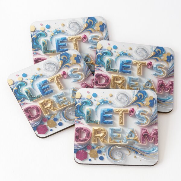 Item preview, Artistic Colorful LET'S DREAM Text Design designed and sold by dazzlemakers.