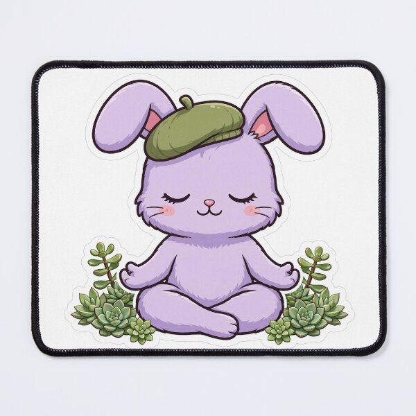 Item preview, Meditating Yoga Bunny with Succulents designed and sold by plottlicht.