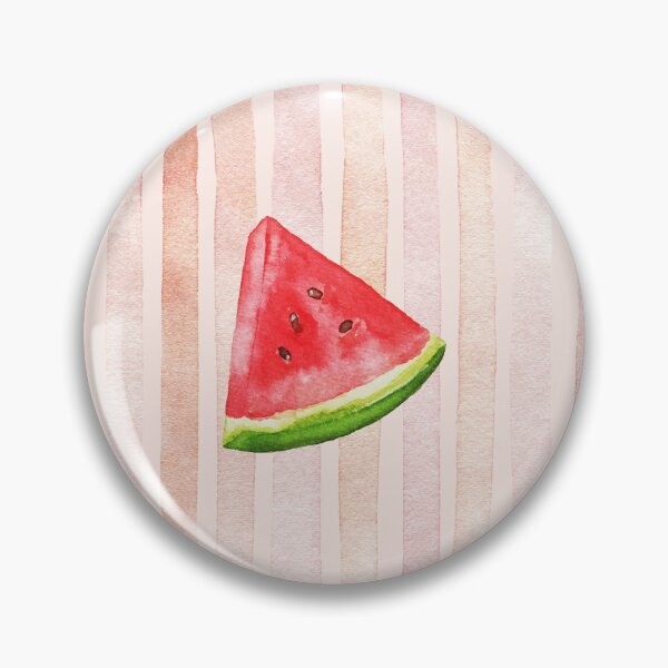 Item preview, Watercolor Watermelon Slice on Blush Pink Stripes designed and sold by NOUURRRR.