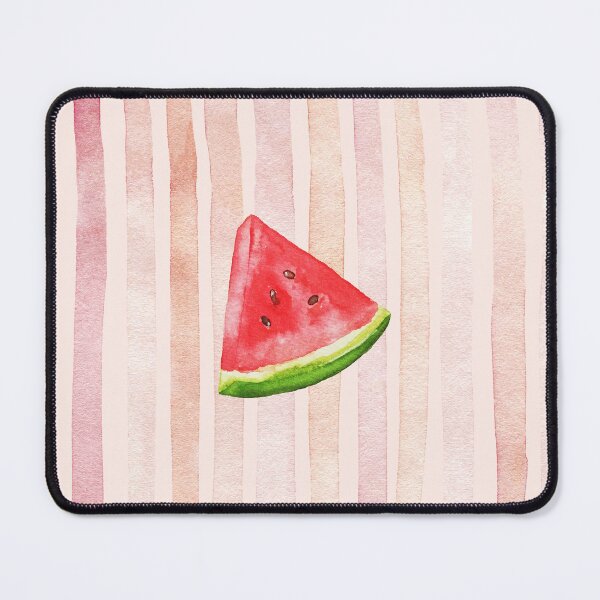 Item preview, Watercolor Watermelon Slice on Blush Pink Stripes designed and sold by NOUURRRR.