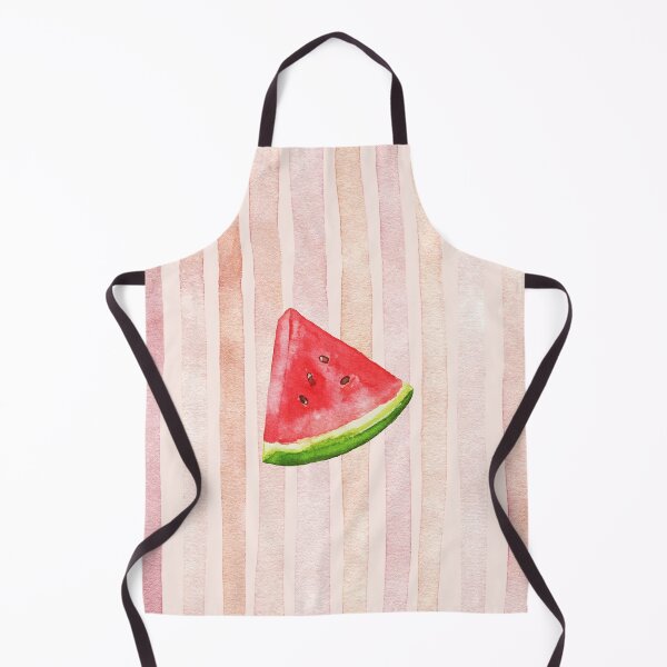 Item preview, Watercolor Watermelon Slice on Blush Pink Stripes designed and sold by NOUURRRR.