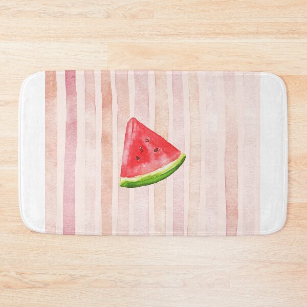 Item preview, Watercolor Watermelon Slice on Blush Pink Stripes designed and sold by NOUURRRR.