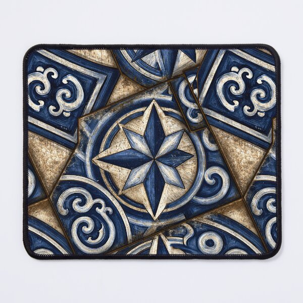 Item preview, Cobalt Blue Majolica Star Pattern Tile designed and sold by Piotrek0001.
