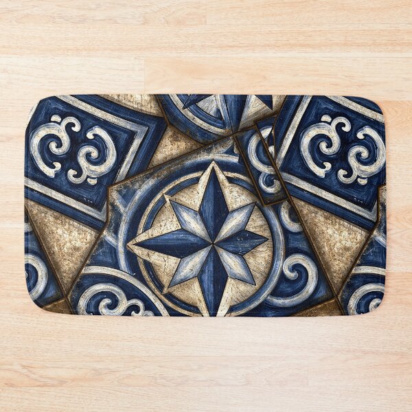 Item preview, Cobalt Blue Majolica Star Pattern Tile designed and sold by Piotrek0001.