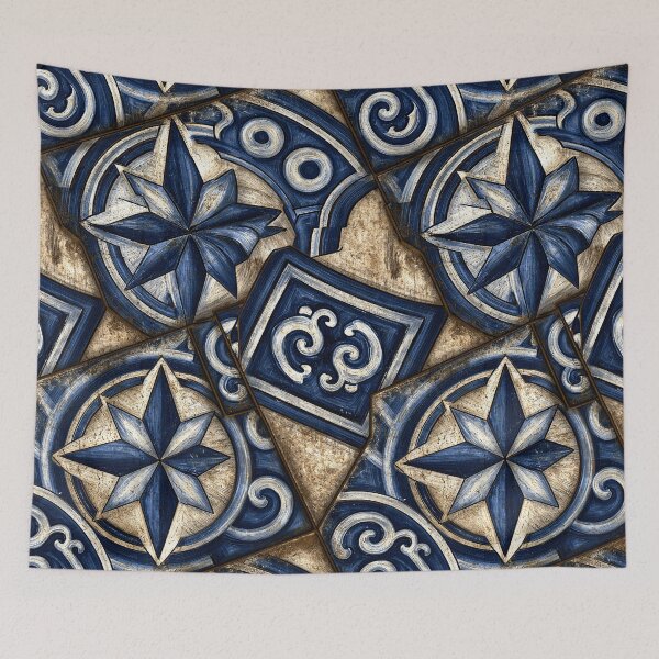 Item preview, Cobalt Blue Majolica Star Pattern Tile designed and sold by Piotrek0001.