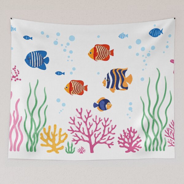 Item preview, Cute Tropical Fish Nursery Wall Art | Underwater Ocean Sea Life Kids Room Decor designed and sold by Atum&Art.